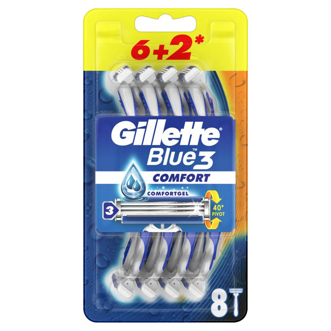 Gillette Blue 3 Comfort jednorazowe maszynki do golenia dla mężczyzn 8szt