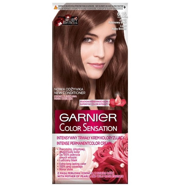 Garnier Color Sensation krem koloryzujący do włosów 6.15 Jasny Rubinowy Brąz
