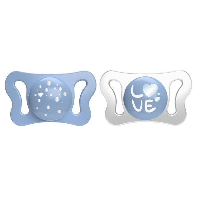 Chicco PhysioForma silikonowy smoczek do uspokajania Micro 0-2m+ Niebieski 2szt.