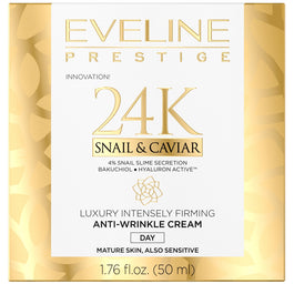 Eveline Cosmetics Prestige 24k Snail&Caviar luksusowy intensywnie ujędrniający krem przeciwzmarszczkowy na dzień 50ml