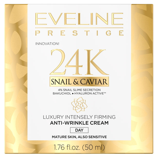 Eveline Cosmetics Prestige 24k Snail&Caviar luksusowy intensywnie ujędrniający krem przeciwzmarszczkowy na dzień 50ml