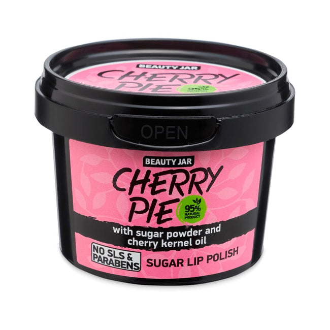 BEAUTY JAR Cherry Pie zmiękczający peeling cukrowy do ust z olejem z pestek wiśni 120g