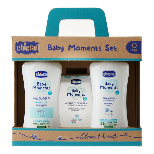 Chicco Baby Moments zestaw płyn do kąpieli 200ml + szampon 200ml + woda toaletowa 100ml