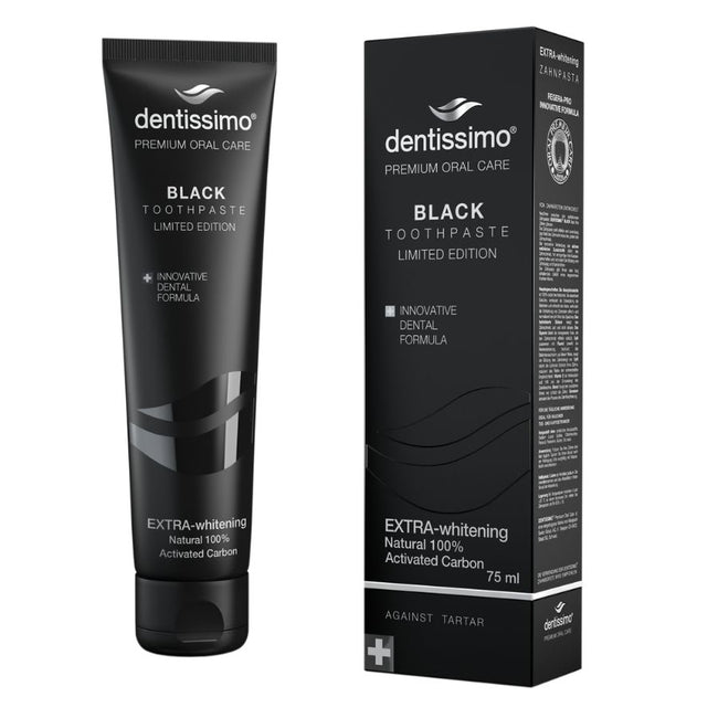 Dentissimo Black Extra Whitening Toothpaste wybielająca pasta do zębów z węglem aktywnym 75ml