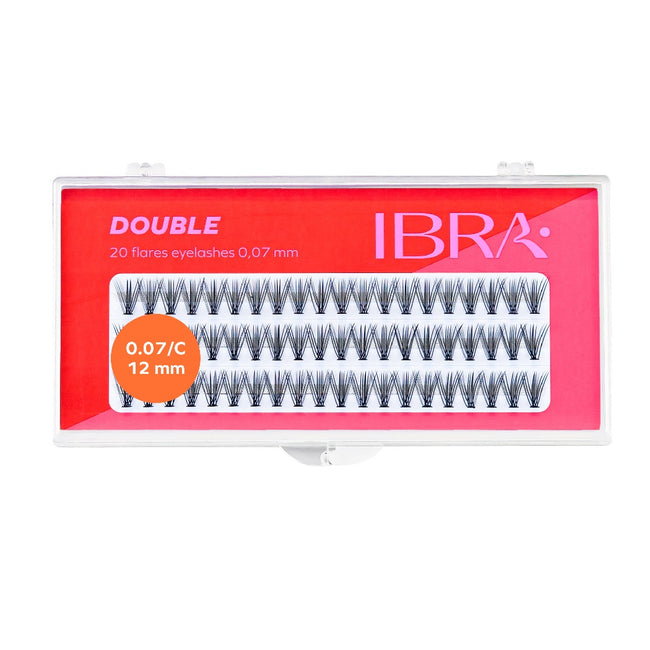 Ibra Kępki sztucznych rzęs Double Knot-Free 0.07 C-12mm 60szt.