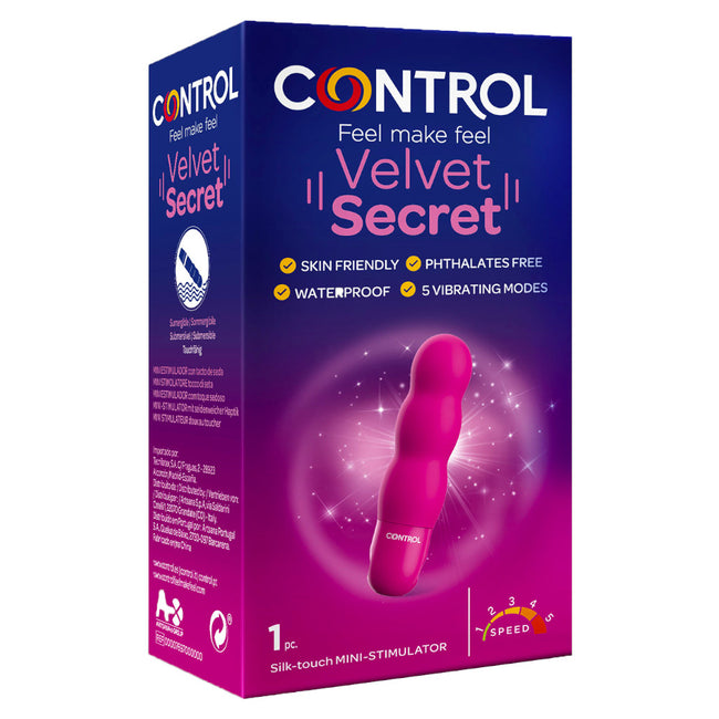 Control Velvet Secret ministymulator do stref intymnych o ergonomicznym kształcie