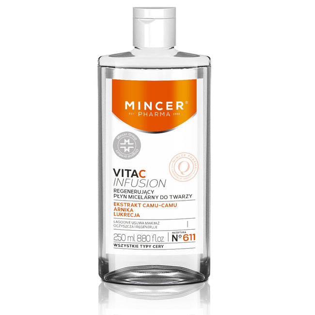 Mincer Pharma Vita C Infusion regenerujący płyn micelarny do twarzy No.611 250ml
