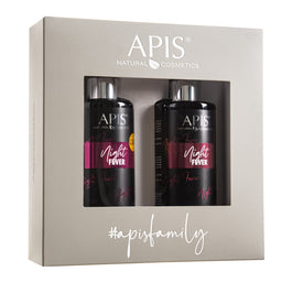 APIS Night Fever zestaw rozświetlający balsam do ciała 300ml + nawilżający krem do pielęgnacji dłoni 300ml