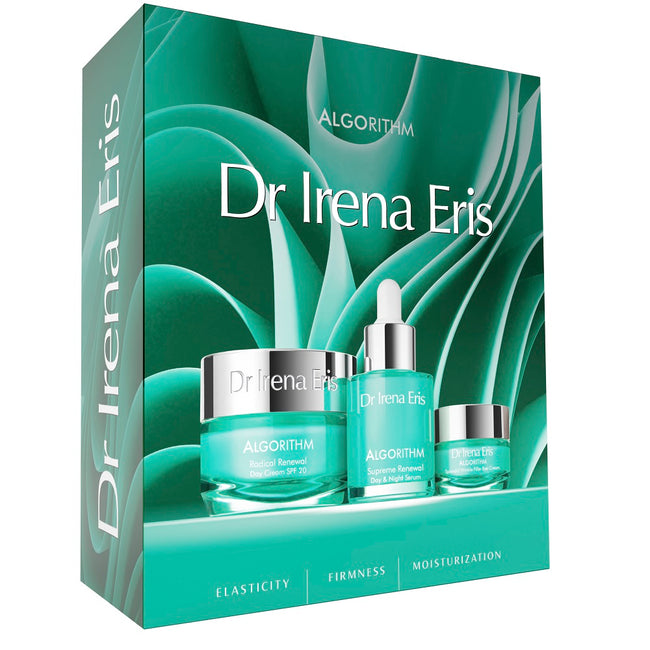 Dr Irena Eris Algorithm zestaw krem przeciwzmarszczkowy na dzień SPF20 50ml + wypełniający krem pod oczy 15ml + zaawansowane serum odmładzające 30ml