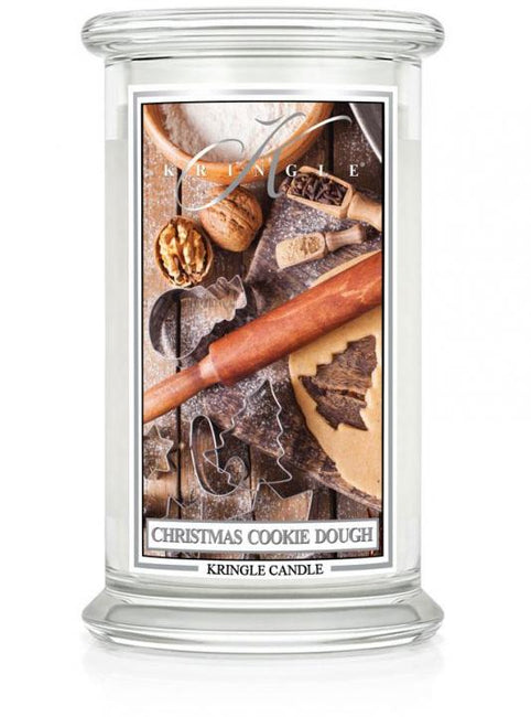 Kringle Candle Duża świeca zapachowa z dwoma knotami Christmas Cookie Dough 623g