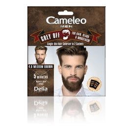 Cameleo Men Grey Off farba do włosów i brody w saszetce 4.0 Średni Brąz 2x15ml