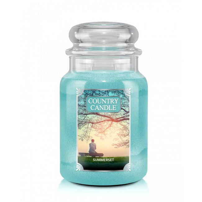 Country Candle Duża świeca zapachowa z dwoma knotami Summerset 652g