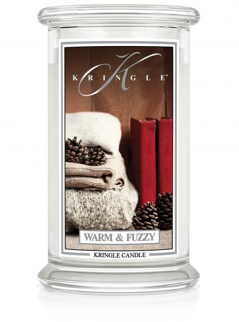 Kringle Candle Duża świeca zapachowa z dwoma knotami Warm and Fuzzy 623g