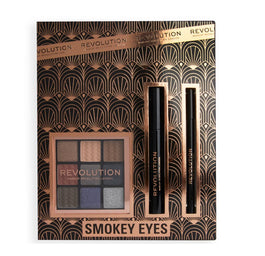 Makeup Revolution Smokey Eyes zestaw konturówka do oczu + tusz do rzęs + paletka cieni do powiek