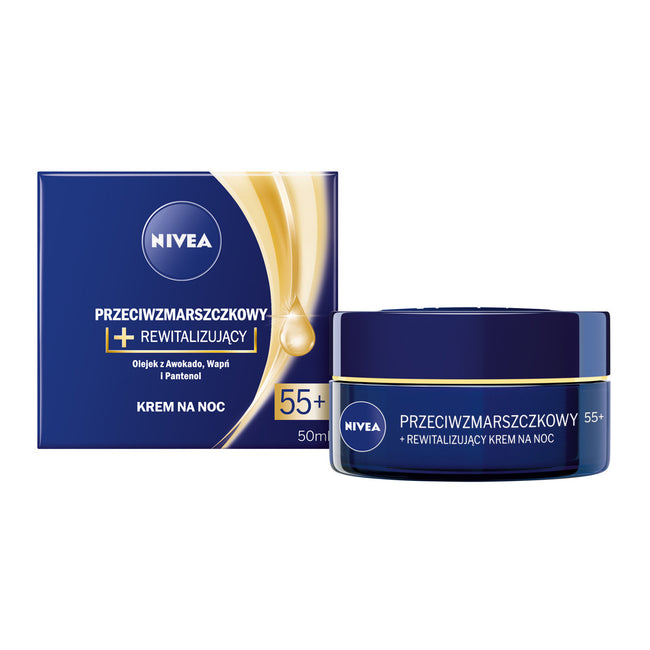 Nivea Przeciwzmarszczkowy + Rewitalizujący krem na noc 55+ 50ml