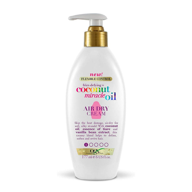 OGX Frizz-Defying + Coconut Miracle Oil Air Dry Cream krem do włosów suchych i zniszczonych 177ml