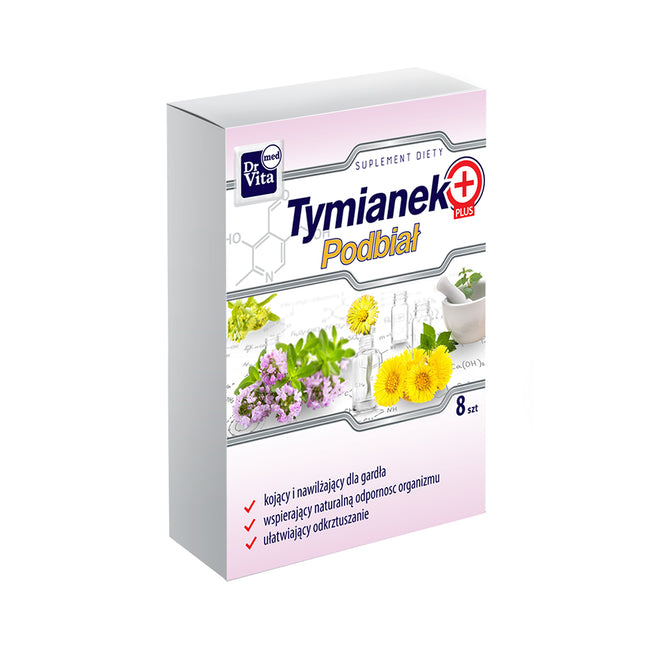 Dr Vita Tymianek + Podbiał suplement diety 8 pastylek do ssania