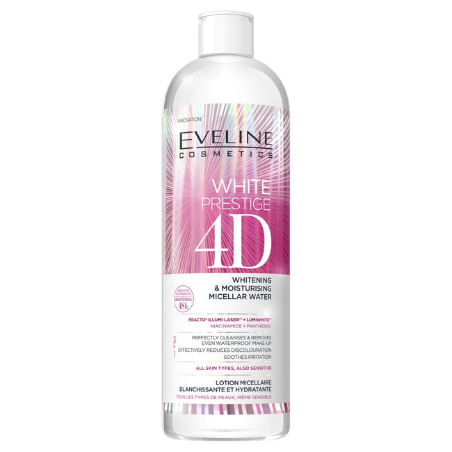 Eveline Cosmetics White Prestige 4D wybielający i nawilżający płyn micelarny 400ml