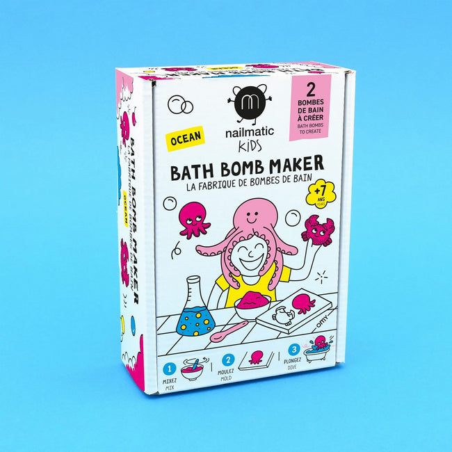 Nailmatic Kids Bath Bomb Maker zestaw do tworzenia kul kąpielowych Ocean 2 kształty