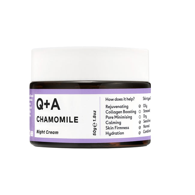 Q+A Chamomile Calming Night Cream łagodzący krem do twarzy na noc z rumiankiem 50g