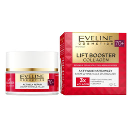 Eveline Cosmetics Lift Booster Collagen aktywnie naprawczy krem-wypełniacz zmarszczek 70+ 50ml