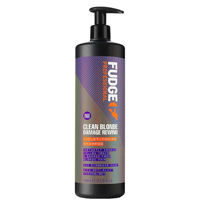 Fudge Clean Blonde Damage Rewind Violet-Toning Shampoo szampon regenerujący i tonujący włosy blond 1000ml