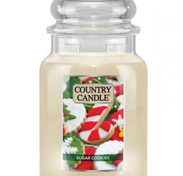 Country Candle Duża świeca zapachowa z dwoma knotami Sugar Cookies 652g