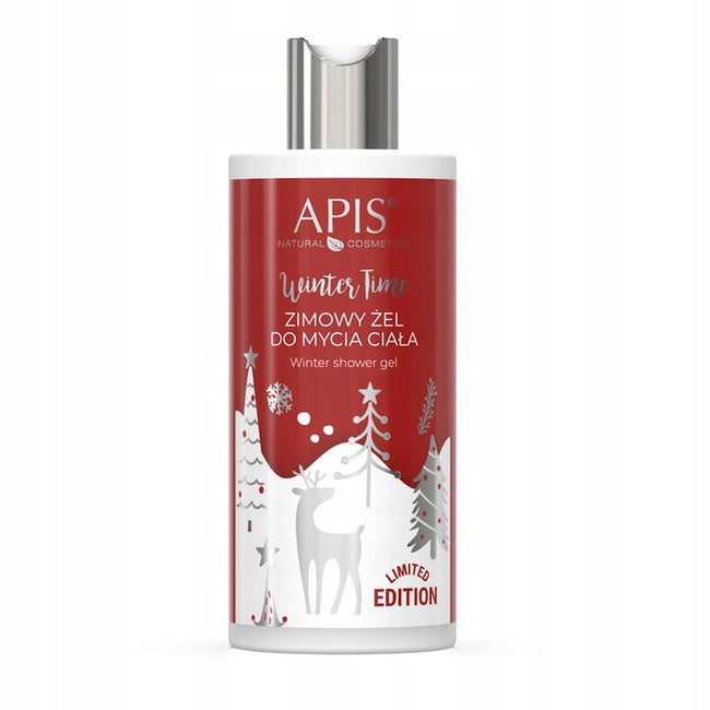 APIS Winter Time zestaw zimowa świeczka sojowa 220g + zimowy żel do mycia ciała 300ml