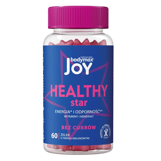 Bodymax Joy Healthy Star energia i odporność suplement diety 60 żelek o smaku malinowym