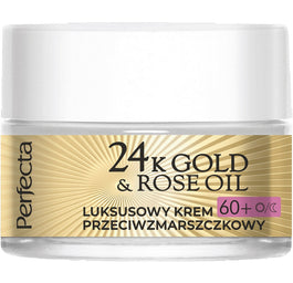 Perfecta 24K Gold & Rose Oil luksusowy krem przeciwzmarszczkowy na dzień i na noc 60+ 50ml