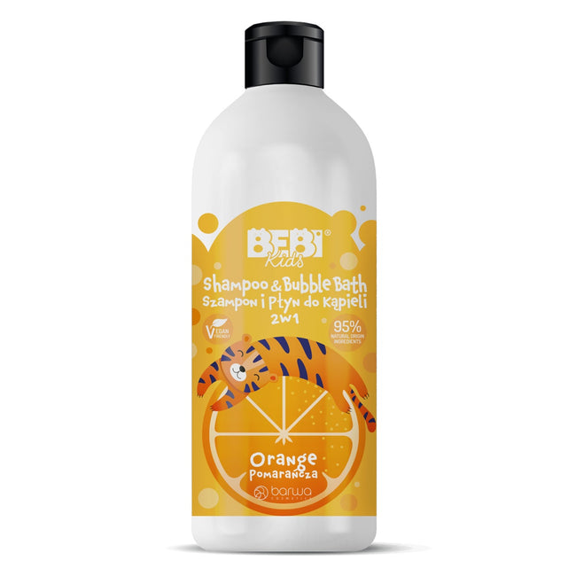 Barwa Bebi Kids szampon i płyn do kąpieli dla dzieci 2w1 Pomarańcza 500ml