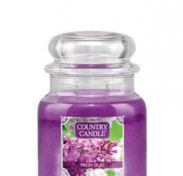 Country Candle Średnia świeca zapachowa z dwoma knotami Fresh Lilac 453g