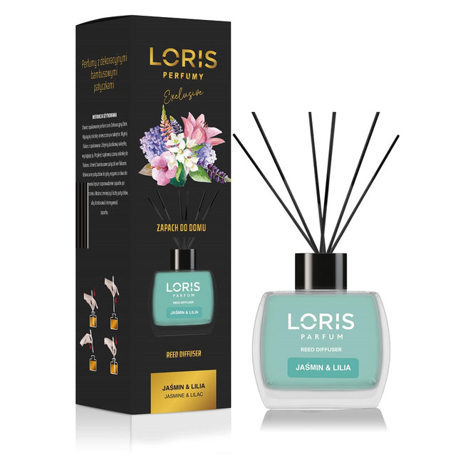 LORIS Reed Diffuser dyfuzor zapachowy z patyczkami Jaśmin & Lilia 120ml