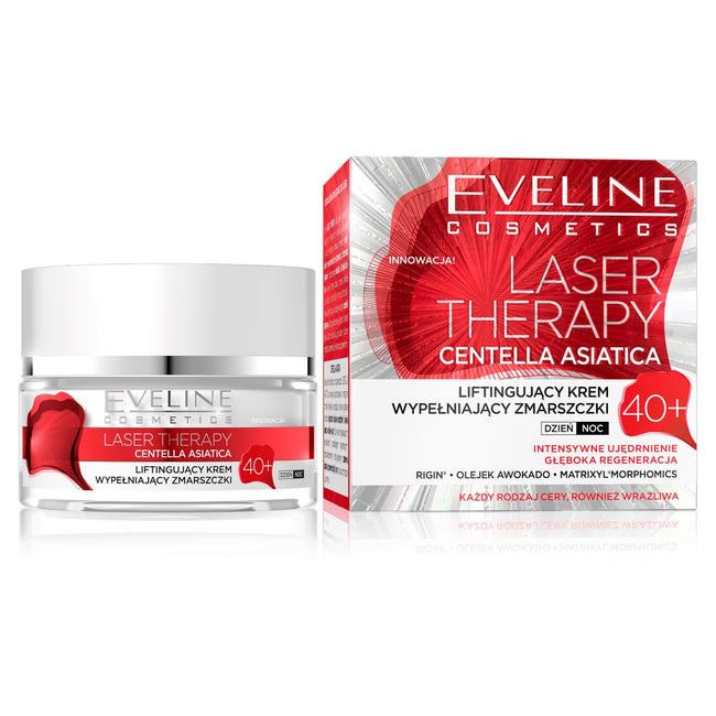Eveline Cosmetics Laser Therapy Centella Asiatica 40+ liftingujący krem wypełniający zmarszczki na dzień i na noc 50ml