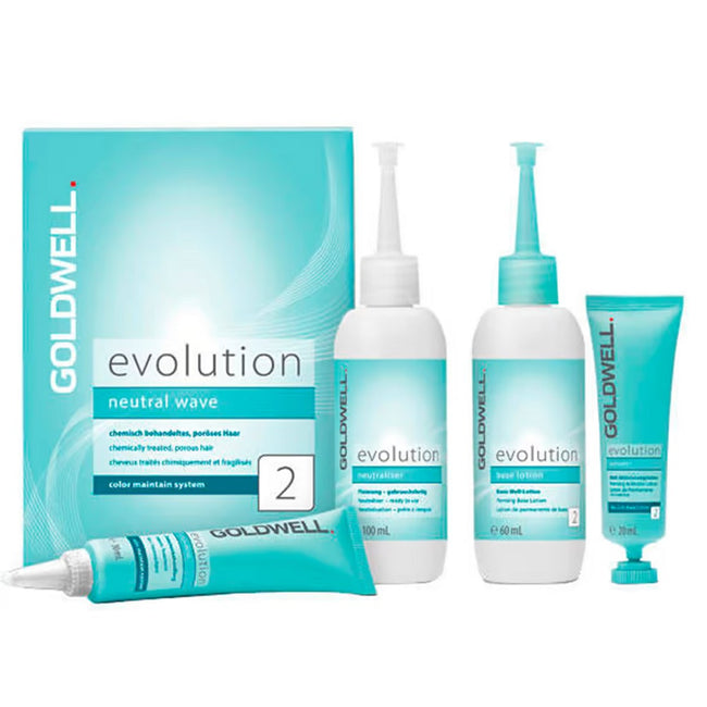 Goldwell Evolution Neutral Wave Typ 2 zestaw do ondulacji lotion bazowy 60ml + lotion aktywujący 100ml + utrwalacz 20ml + kuracja pośrednia 30ml
