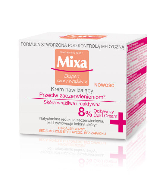MIXA Krem nawilżający przeciw zaczerwienieniom do skóry wrażliwej i reaktywnej 50ml