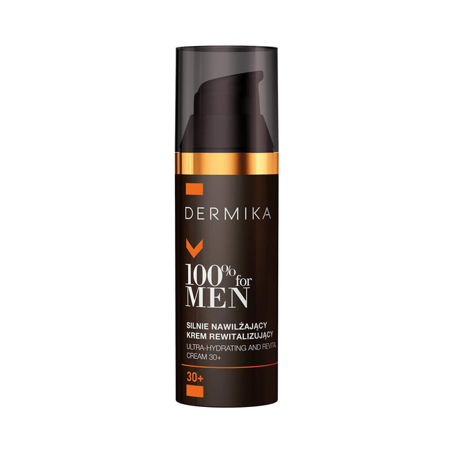 Dermika 100% for Men Cream 30+ silnie nawilżający krem rewitalizujący na dzień i na noc 50ml