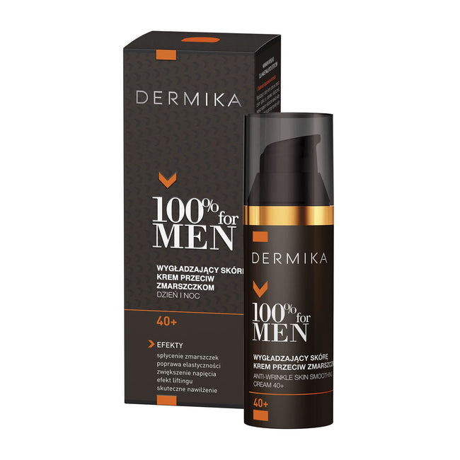 Dermika 100% for Men Cream 40+ wygładzający skórę krem przeciw zmarszczkom na dzień i na noc 50ml