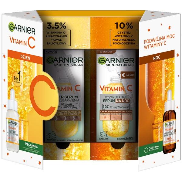 Garnier Vitamin C zestaw serum do twarzy na dzień 30ml + serum do twarzy na noc 30ml