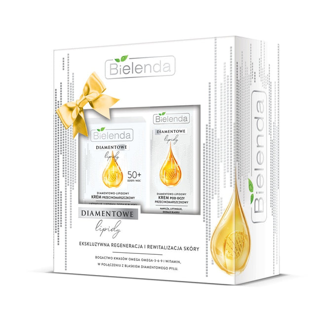 Bielenda Diamentowe Lipidy 50+ zestaw przeciwzmarszczkowy krem do twarzy 50ml + przeciwzmarszczkowy krem pod oczy 15ml