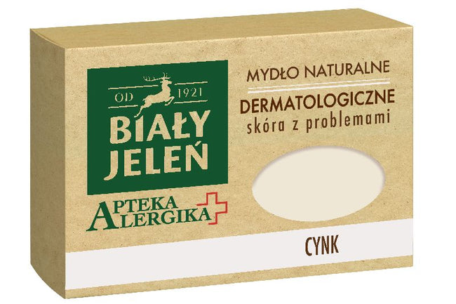 Biały Jeleń Apteka Alergika mydło naturalne dermatologiczne do skóry z problemami Cynk 125g