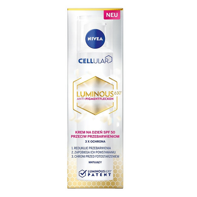 Nivea Cellular Luminous 630® zestaw krem na dzień przeciw przebarwieniom 40ml + intensywne serum przeciw przebarwieniom 30ml