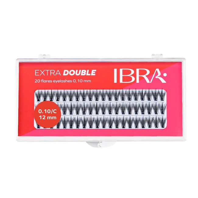 Ibra Kępki sztucznych rzęs Extra Double Knot-Free C 0.10-12mm