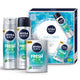 Nivea Men Fresh Kick zestaw pianka do golenia 200ml + antyperspirant w sprayu 150ml + odświeżająca woda po goleniu 100ml
