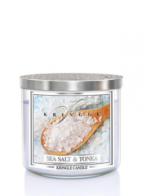 Kringle Candle Tumbler świeca zapachowa z trzema knotami Sea Salt & Tonka 411g