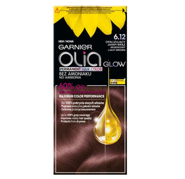 Garnier Olia Glow farba do włosów bez amoniaku 6.12 Opalizujący Jasny Brąz