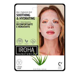 IROHA nature Soothing & Hydrating Tissue Face Mask nawilżająca maska w płachcie z aloesem i kwasem hialuronowym 20ml