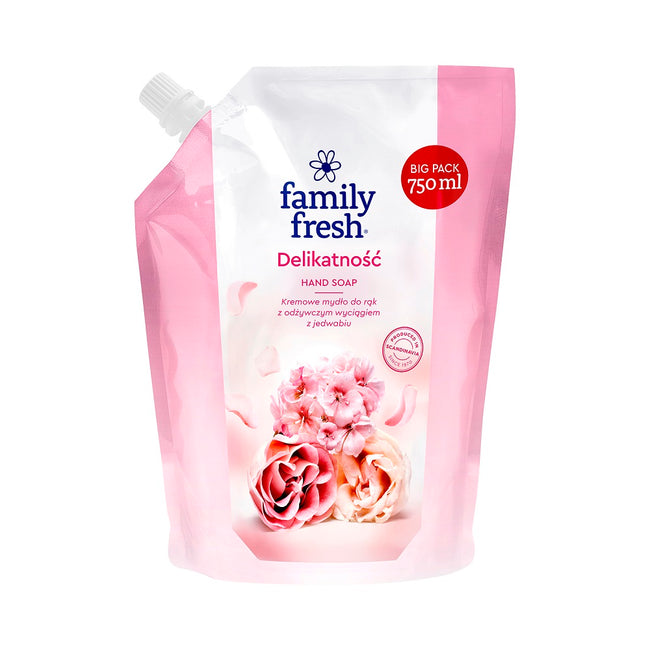 Family Fresh Delikatność kremowe mydło do rąk z odżywczym wyciągiem z jedwabiu 750ml