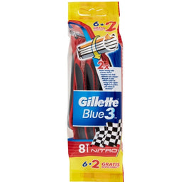 Gillette Blue 3 Nitro jednorazowe maszynki do golenia 6+2 szt.