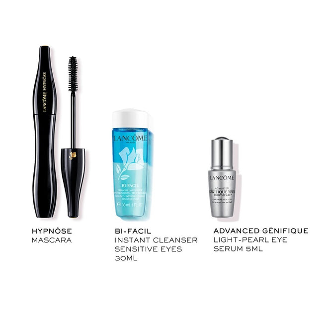 Lancome Hypnose Mascara Eye Routine zestaw tusz do rzęs 01 Noir Hypnotic 6.5ml + płyn do demakijażu oczu 30ml + serum pod oczy 5ml